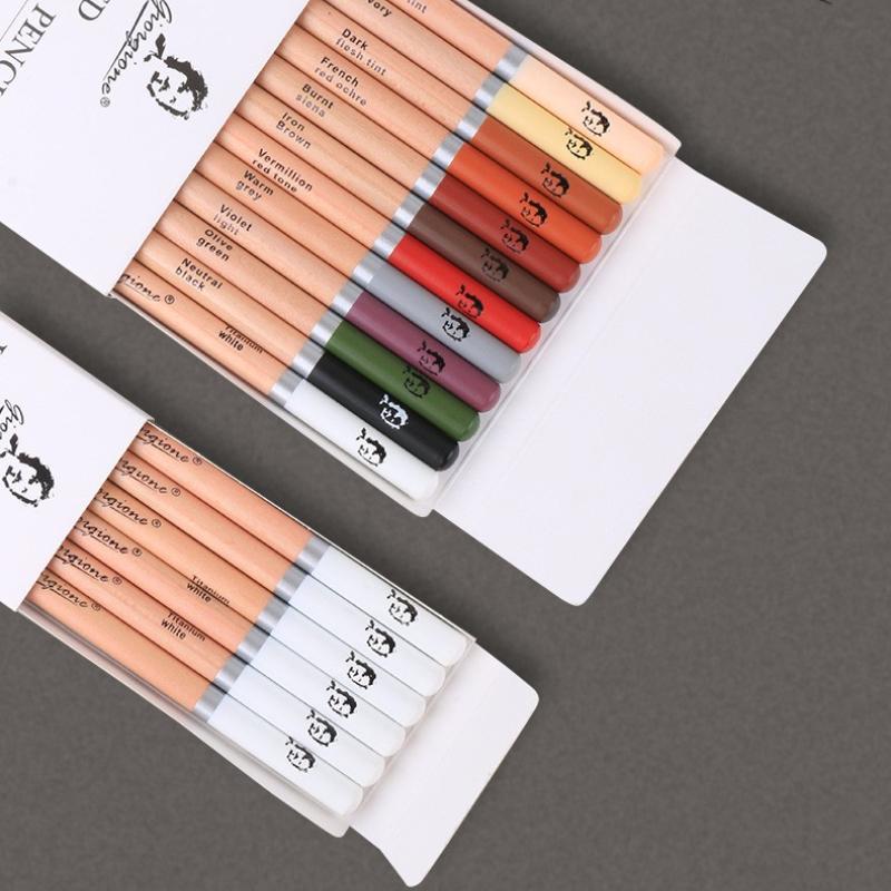 6 pcs/12pcs Set of Sketching Art Students Charcoal Pencils in log Matte Finish for Drawing, Sketching and Shading