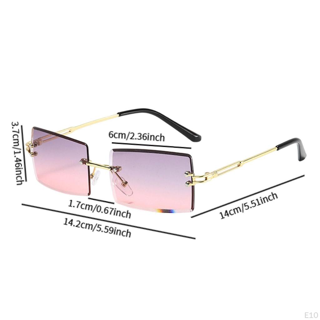 Rimless Sunglasses Comfortable Frameless Eyewear for Vacation Party Summer Beach