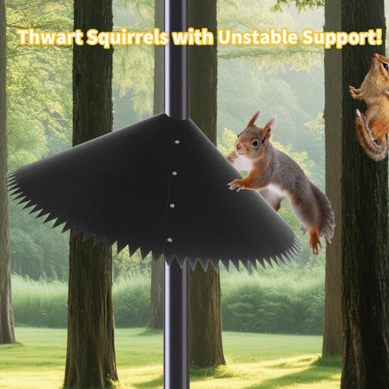 Squirrel Baffle for Birds Feeder Pole 19-inch Squirrel Barrier with Spiked Edges Outside Pole Mount Stopper Protects Feeders from Squirrels Raccoons