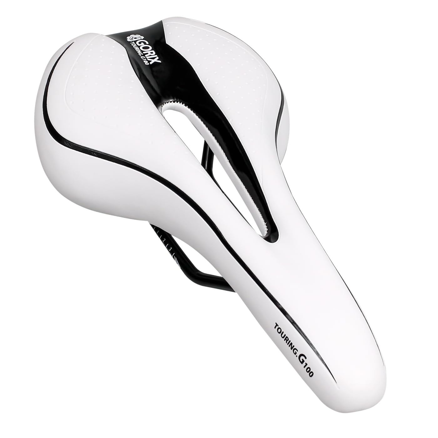 

GORIX Bicycle Saddle Soft Compatible with Road Mountain White x Black (Gorix) Low-Rebound [Thick Cushion, Type] Bikes, Bikes, etc. GX-C19