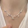 VENTFILLE 925 Sterling Silver Shell Star Necklace for Women Pearl Crystal Beads Sweet Romantic Originality Jewelry Gift Dropship