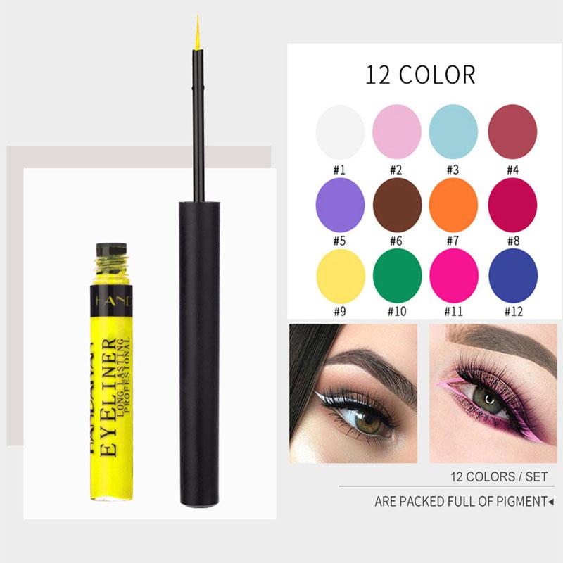 Kolorowy matowy eyeliner Wodoodporny szybkoschnący eyeliner w płynie Długotrwały makijaż oczu