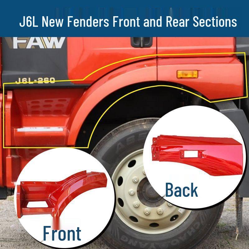 J6L Elite Fender Wheel Arch Front & Rear Entry Pedal Decor Left Rear Fender - Flame Red
