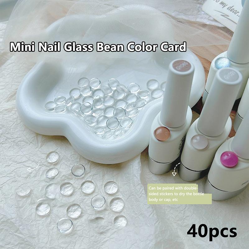 40 Buc. Card de Culoare Sticlă Tips Transparente Rotunde pentru Prezentarea Designurilor de Oje Gel Instrument de Manichiură Stil Coreean