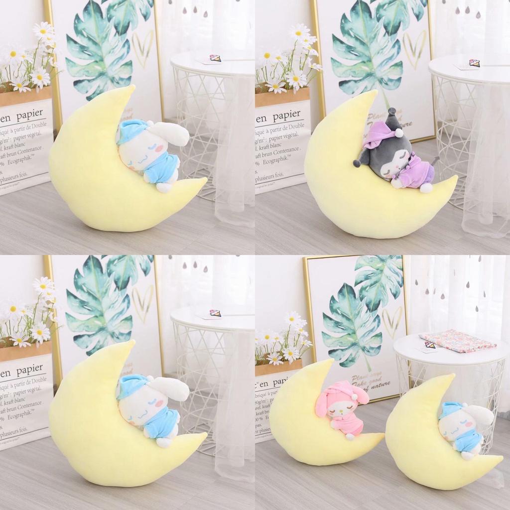 Sanrio Sleeping Moon Kids Plush Toy Cinnamoroll Kuromi Gift 40 35cm
