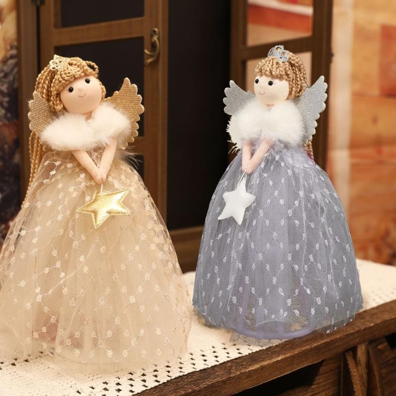 Delicate Angel Child Figurine Holiday Tree Toppers Ornament Handmade Party Decoration Collectible Accessory