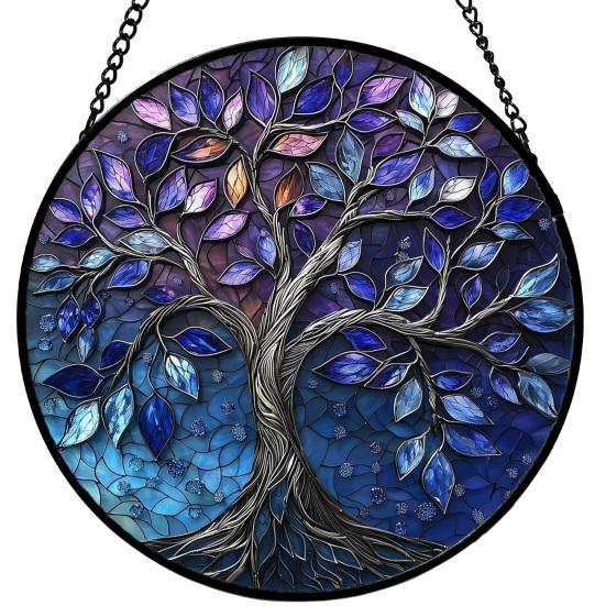 Gekleurd Glas Raam Hangdecoratie Rond Zonenvanger Paneel Huis Kantoor Woonkamer Tuin Binnenplaats Venster Hangend Ornament