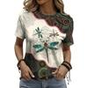 Printed sports T-shirt, fashionable short sleeved round neck casual top