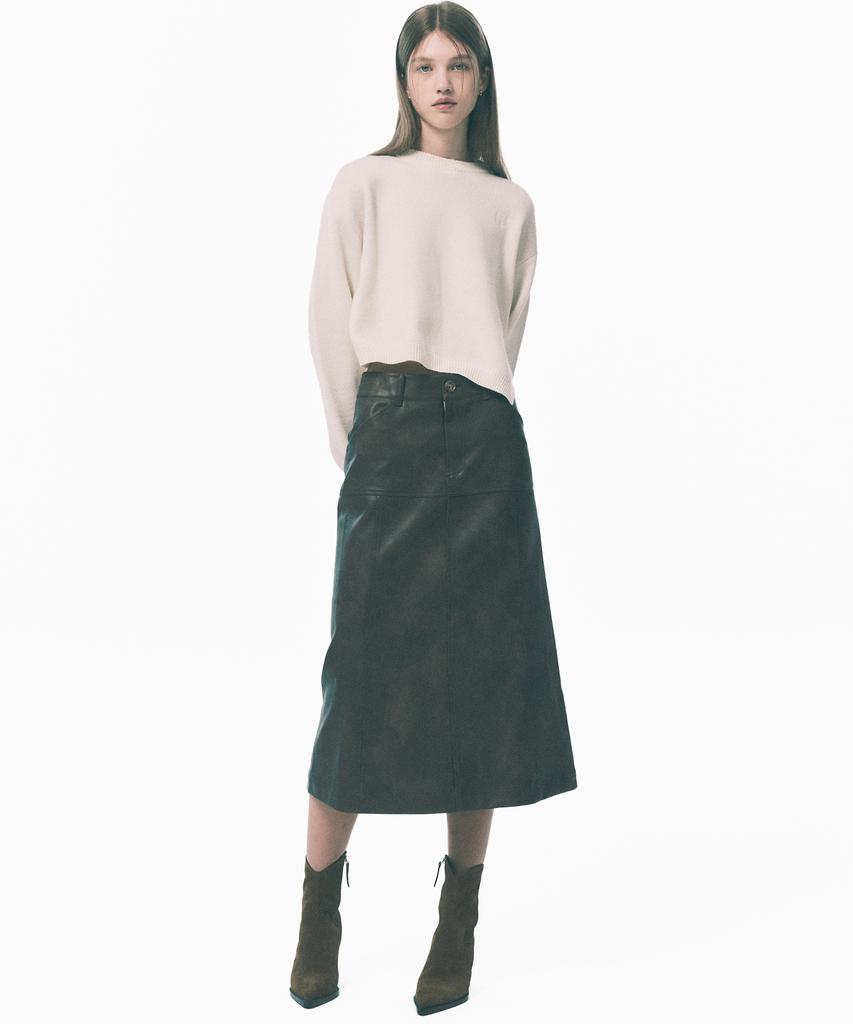 RACLEUR Panel Layer Long Skirt [Leather]