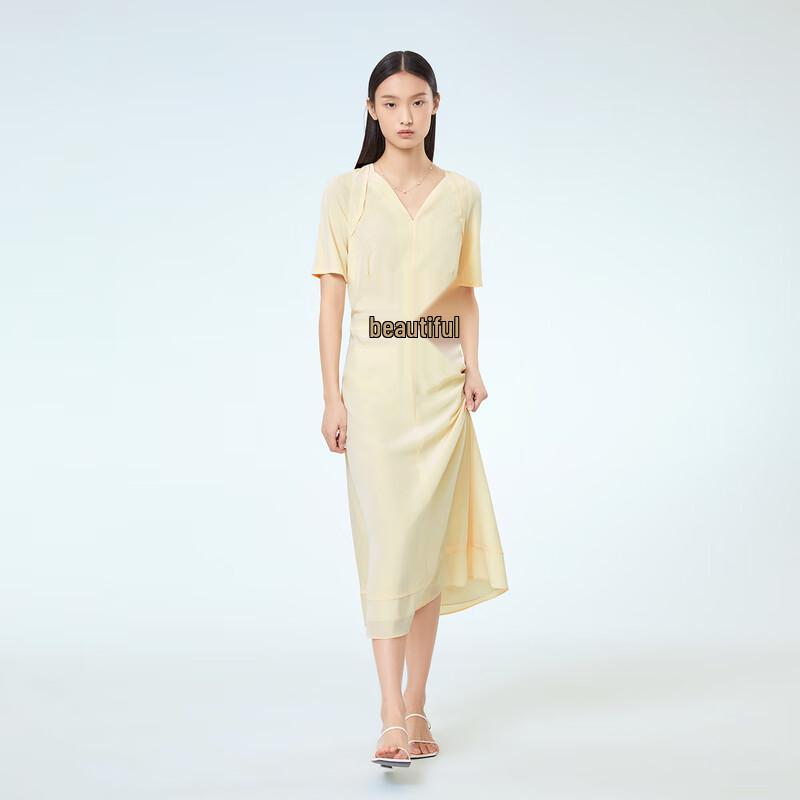 

OVVOVV Women s Stretchy Pleated A-line Dress XS