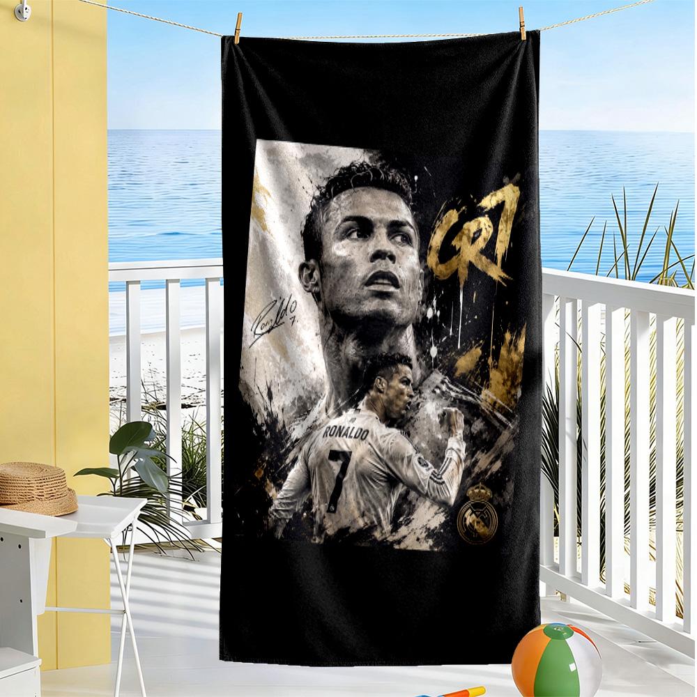 Ronaldo's Legacy Soccer Beach Towel Super Soft & Absorbent Comfortable Lightweight Portable for Swimming,Beach,Camping, Travel, Beach Accessories,Gym