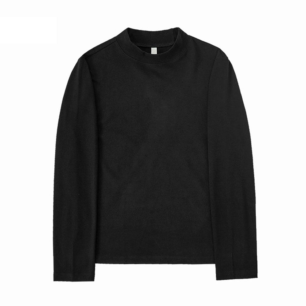 Men's Winter Thick Long Sleeve T-Shirts Half Sweater Pullovers Undershirt Fashion Streetwear Korean Autumn Clothes Women Man
