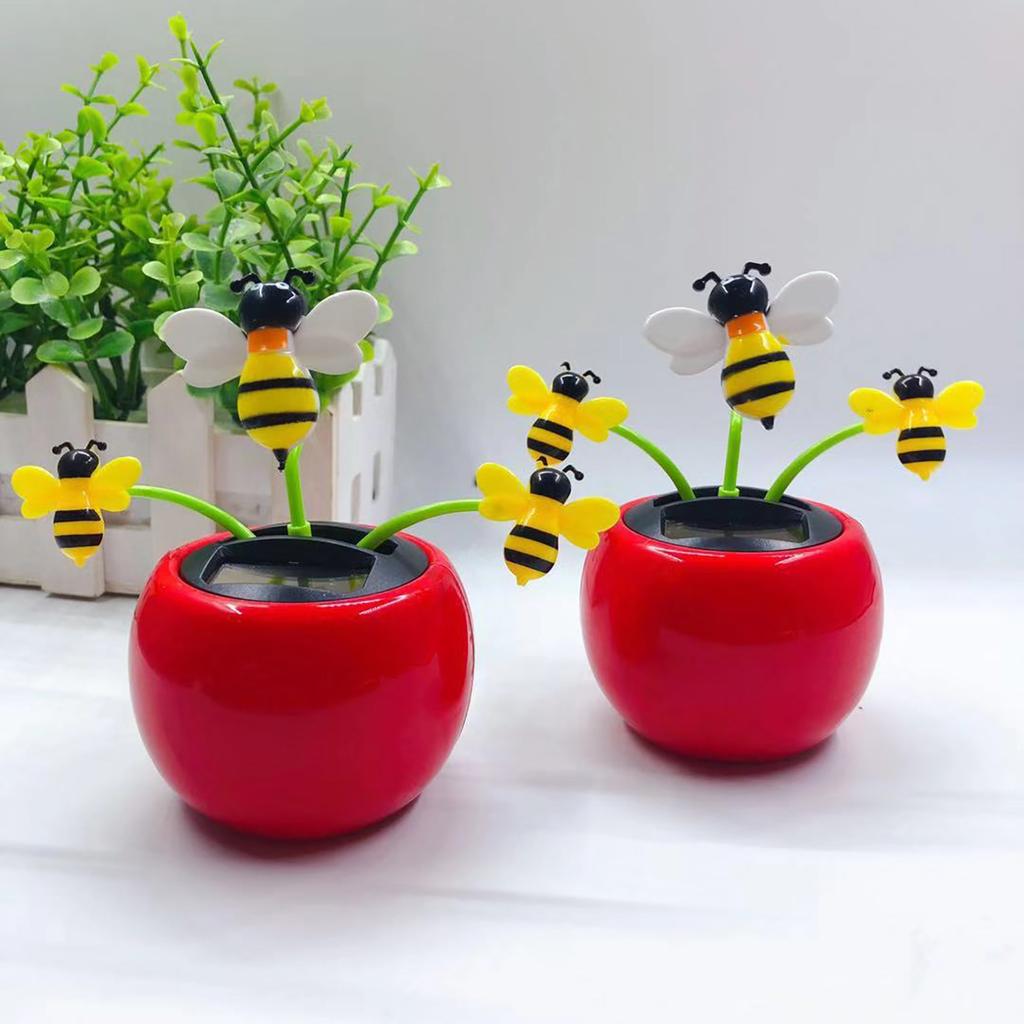 Solar Automatic Swing Sun Flower, Car Balcony Decoration, Bee Car Interior Decor