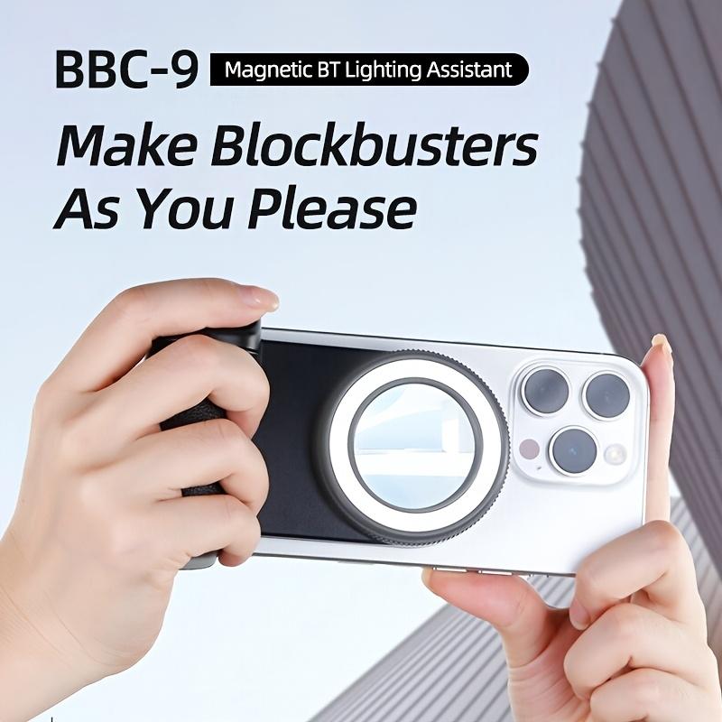 Mobile Phone Camera Handle 360° Rotating Magnetic Holder with Detachable Remote Shutter Bluetooth-Compatible Camera Handle
