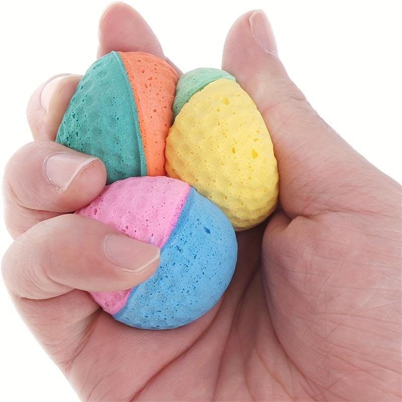 6/10pcs Cat Ball Toys, Interactive Chase for Pets, Soft Bouncy Quiet Durable Bite Resistant,Rubber Balls for All Breed Sizes