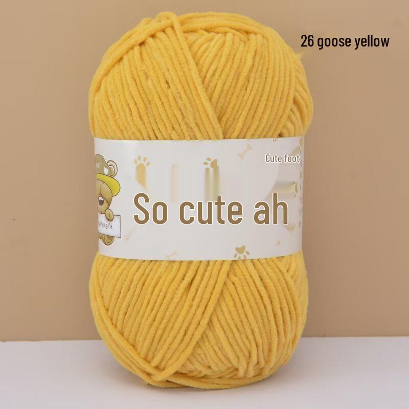 Chenille Crochet Yarn - Medium Thick Hand-Knitted for DIY Crafts & Dolls