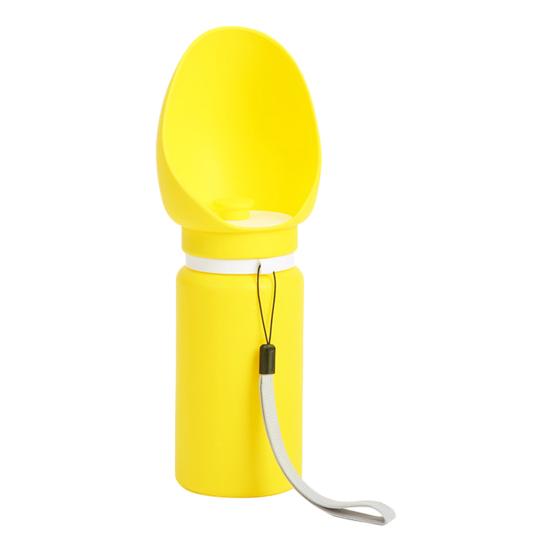 

Foldable Dog Water Bottle Portable Leak-Proof Water Dispenser with Drinking Bowl Silicone Collapsible Pet Water Bottle for Dogs Cats Hiking Walking жёлтый