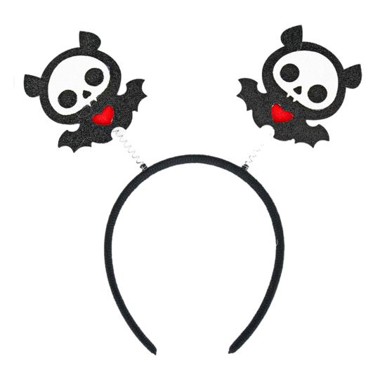 Halloween Headband for Kids Adults Glitter Pumpkin Bat Ghost Skull Hair Accessories