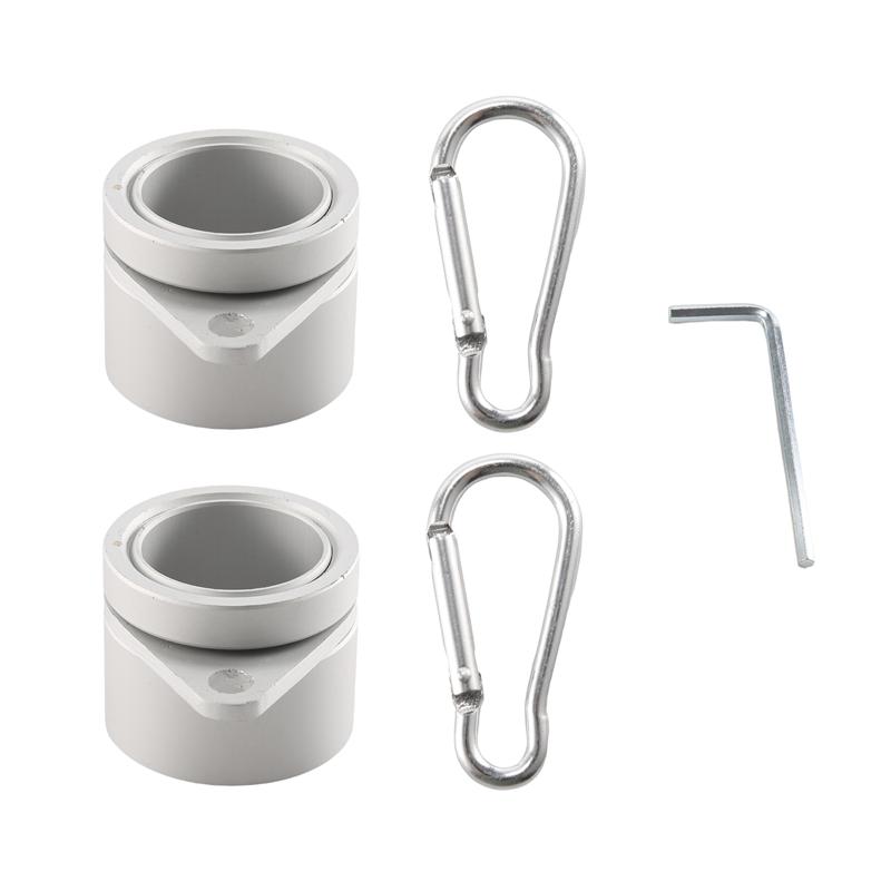 

Good-2 Pcs Flag Pole Rings Anti Wrap Flag Pole Clips Swivels 360° Rotating Flagpole Flag Mounting Rings