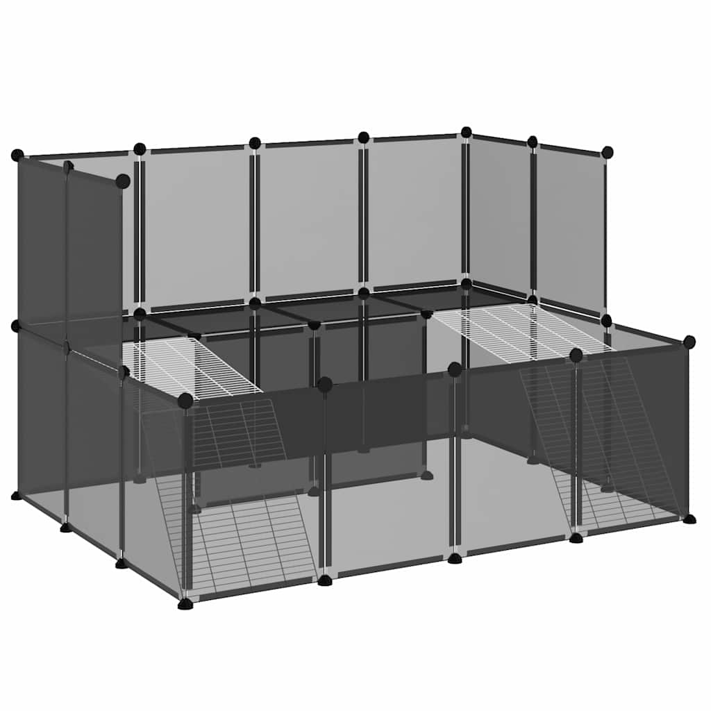 Vidaxl Gabbia per Piccoli Animali, Nera, 143X107X93 Cm, PP e Acciaio