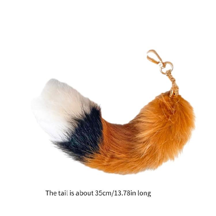 Faux Furs Foxes Tail Keychain Furry Furs Foxes Tail Keyring Handbag Hangings Charm Pendant Foxes Costumes Gift for Women