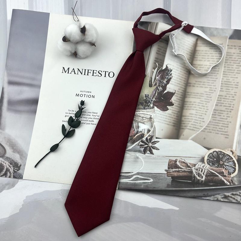 

Модные галстуки JK для студентов колледжа, рубашки, костюма, галстука, однотонные коричневые галстуки для мужчин и женщин, ленивый галстук, короткий галстук для бакалавра вино красного