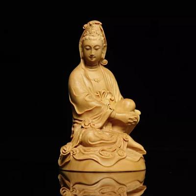 Huangyang Holzschnitzerei, Autoschmuck, Heimdekoration, Kunsthandwerk, Geschenke, Holzschnitzereien, Buddha-Statuen, Guanyin Bodhisattva