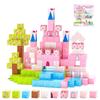 Pink Princess Castle Magnetic Cube Building Blocks - STEM Educational Toy Set