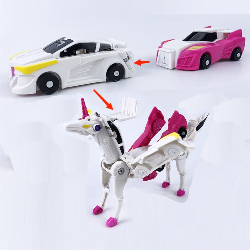 Tianyi Magic Pegasus Unicorn Magnetic Absorption Collision Deformation Car Robot Children Boys and Girls Toy Gift