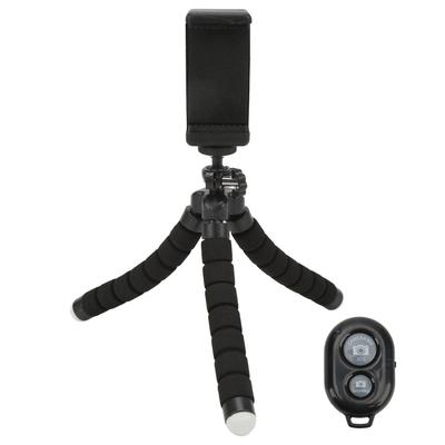 Flexible Sponge Tripod with Wireless Remote Control Phone Clip Holder Adjustable Selfie Stick Tripod