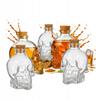 5x Glas Totenkopf Karaffe 400ml Flaschen für Alkohol Wein Geschenk Dekoration