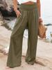Cross2026 Women's Comfortable Cotton Linen Mid-Waist Long Pants - Casual Spring European American Style