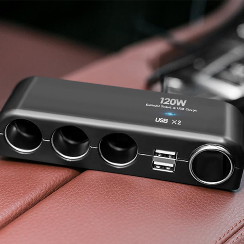 4-in-1 Car Charger Adapter Cigarette Lighter Multi Socket Cigar Jack Splitter Dual Usb Power