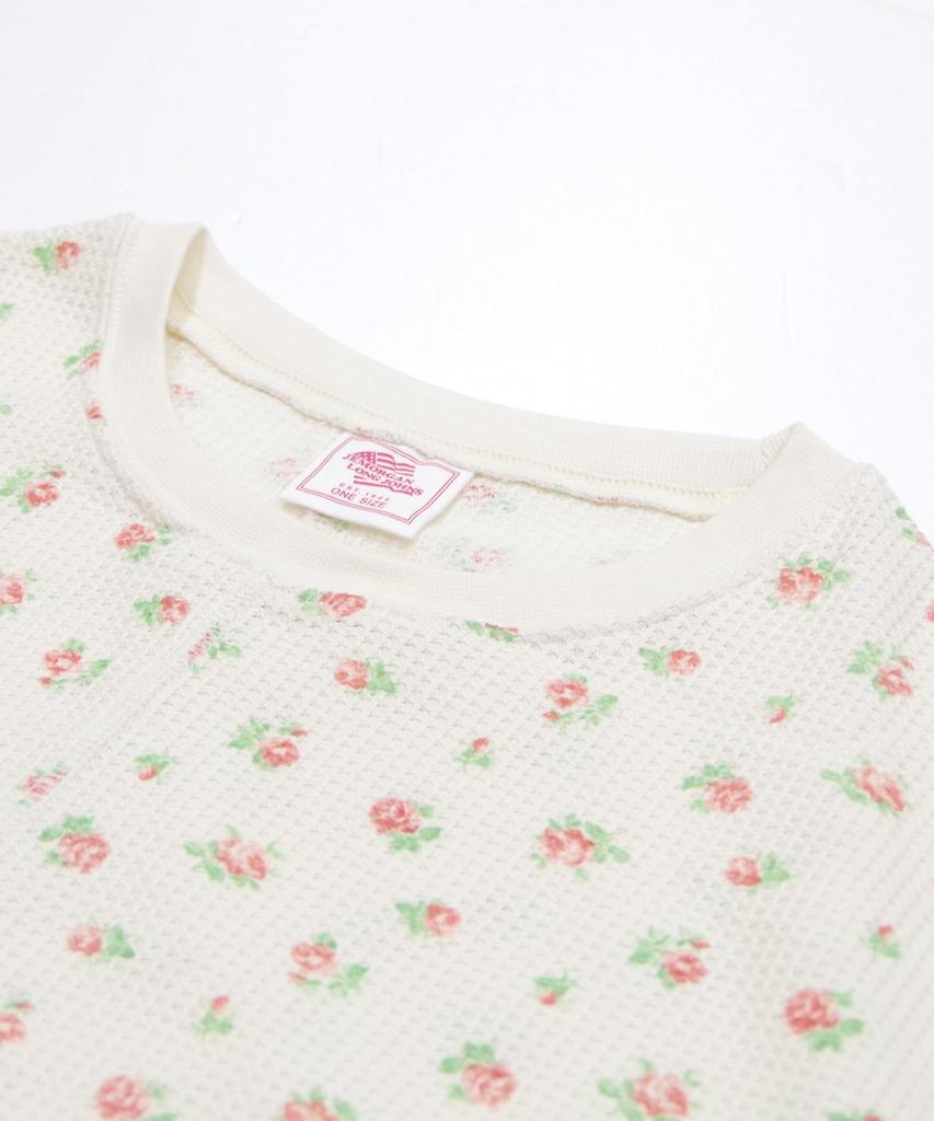 Morgan Pink Waffle Floral Print Long Sleeve J.E. Women's T-Shirt (Pack)