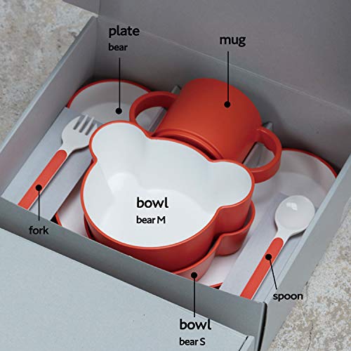 tak KIDS DISH Gift Box Cutlery Bear Orange / tak Kids Dish Dishwasher Safe (Orange) Children's Tableware JTN-1011-OR