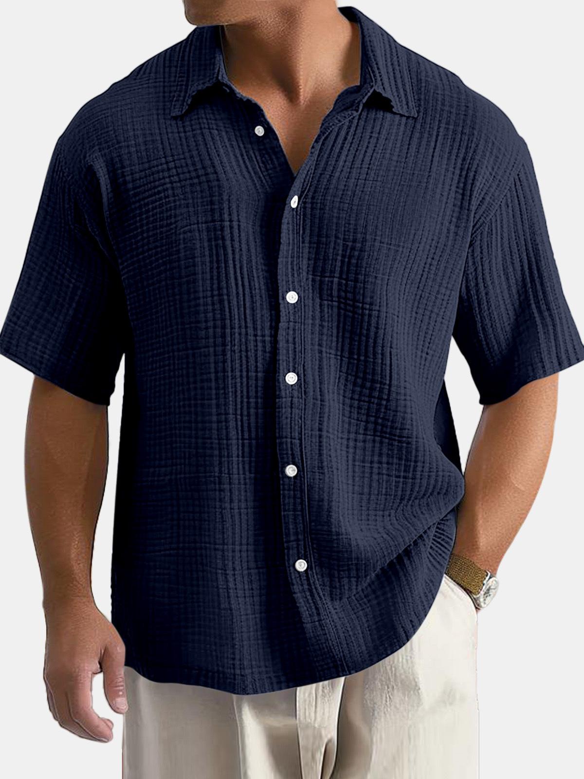 

Men s Casual Short Sleeve Shirt with Button Down Collar in Multiple Colors 5XL тёмно-синий