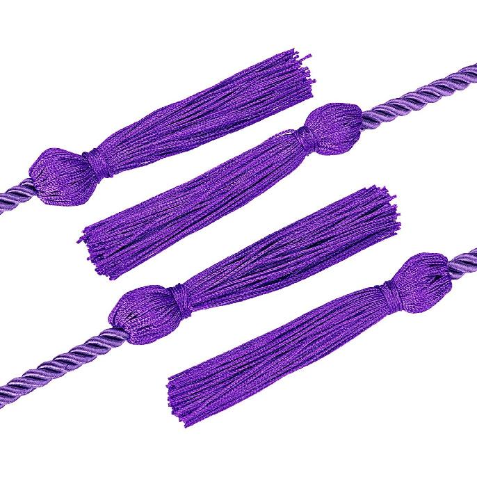 Bcpress 4 Pack Yarn Honor Cord Graduation Cords with Tassel for Graduation Students (Purple)