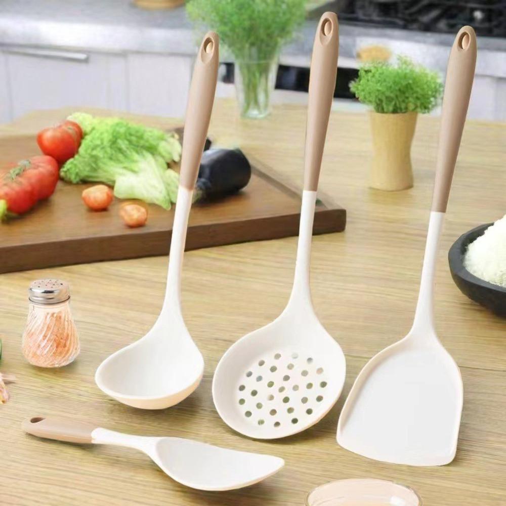 4/3/2Pcs Long Handle Silicone Cooking Utensils Set Heat-resisting Spatula Shovel Rice Spoon  Kitchen