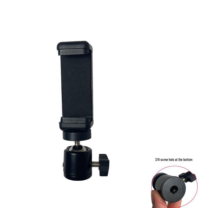 360° Rotating Universal Metal Phone Clip & Tripod Ball Head for Live Broadcasts & DSLR Cameras