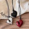 Red Heart Pendant Necklace Vintage Love Heart Choker Necklaces for Women Jewelry Accessories