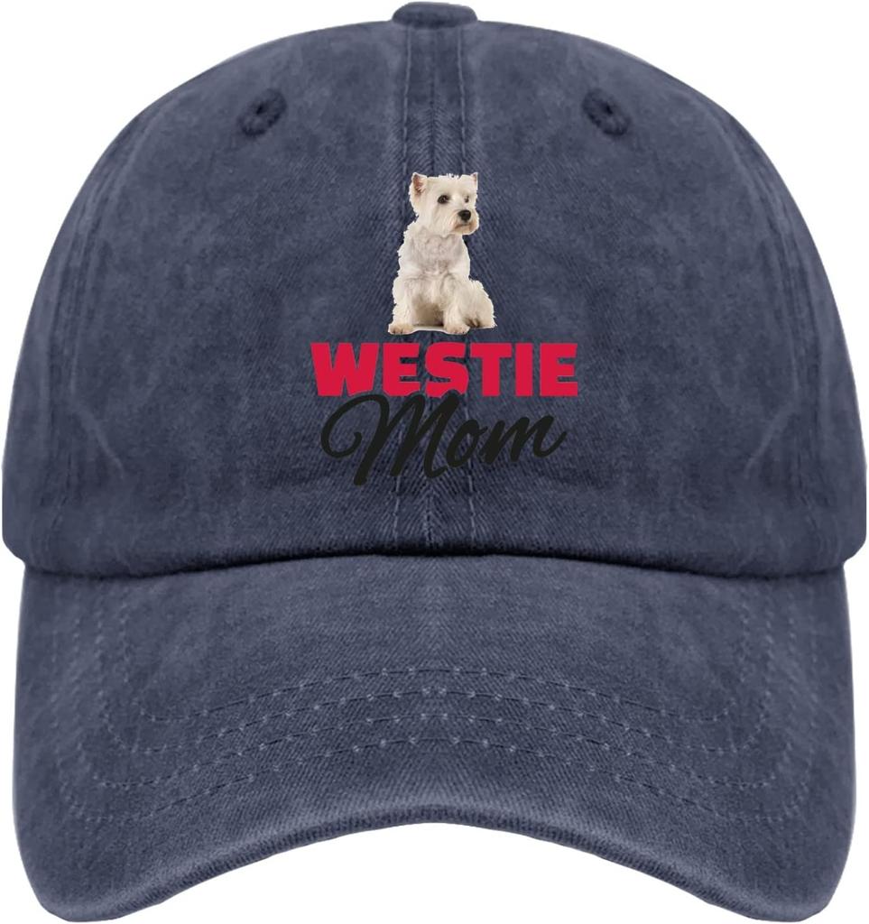 Westie Mom Dog Lover Graphic Baseball Cap Adjustable Polyester Casual Dad Hat for Unisex