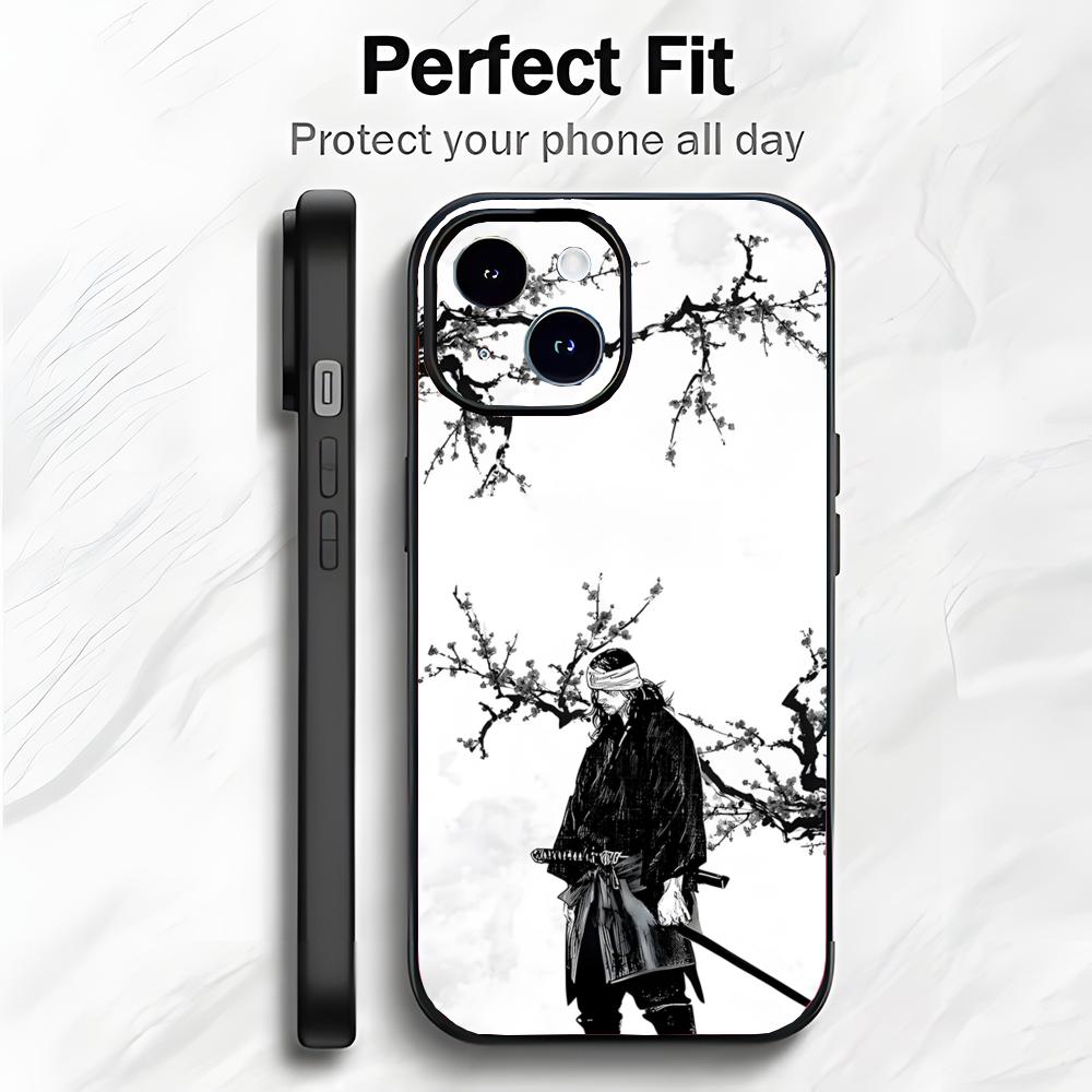 Samurai Japanese Manga V-Vagabond Phone Case Phone Case Soft Packaging Lightweight For iPhone17 16 15 14 13ProMax