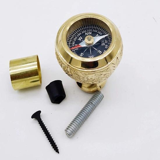

Brass Solid Compass Nautical Brass Handle Cane Handle Only