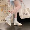 Three Bars Women's Summer Retro Little White Shoes Lightweight Soft Sole Breathable Tide Cross Strap