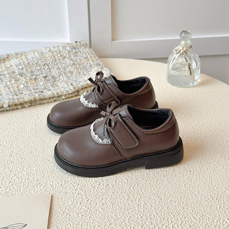 Girls Mary Jane Shoes Bow Princess Shoes Student Soft Sole Versatile Leather Shoes