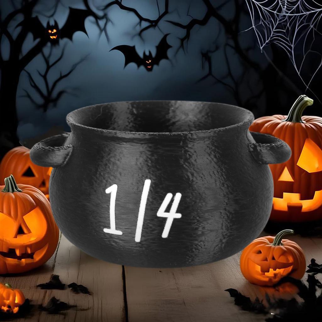 Magical Halloween Kitchen Tools 4 Piece Witch Cauldron Measuring Cups For Baking Candy Party Supplies And Witchcraft Decor