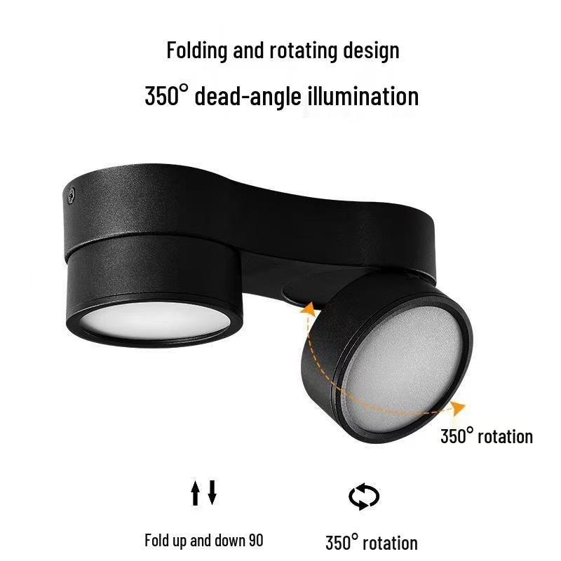 Adjustable LED Double-Head Smart Ceiling Spotlight for Living Room and Aisle