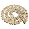 15mm Rhombus Cuban Chain Hip Hop Men's Necklace with Rhinestones - European & American Style