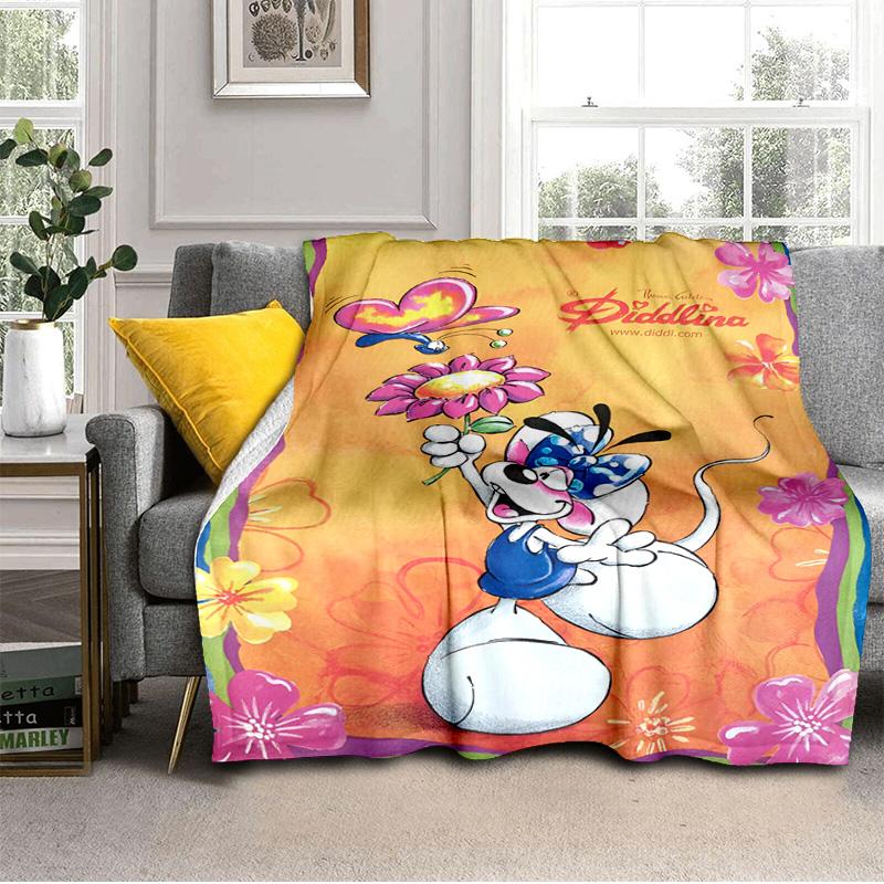 Diddl Liebe und Freundschaft in Pastell Decke Geeignet für Sofas, Betten, Büros und Camping - Perfektes Geschenk für Halloween Weihnachten
