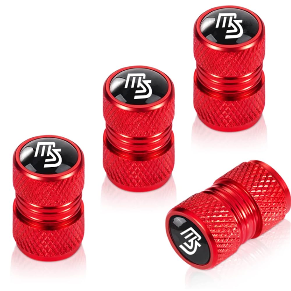(CAI) Tire Valve Cap Valve Stem Cap Aluminum Alloy Tire M.S. красный